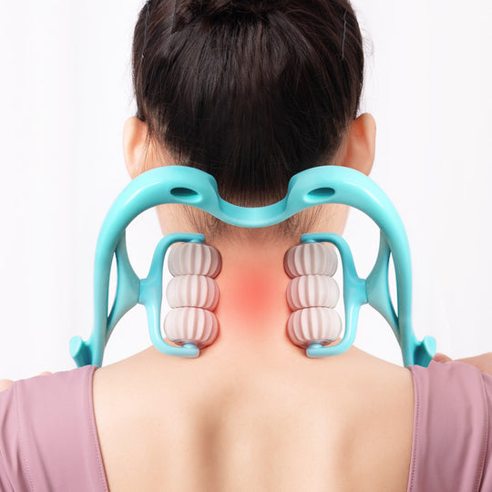 6-Wheel Cervical Neck Massager Therapist-Like Deep Tissue Relief at Home